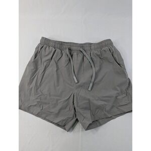 Gray Bearbottom Shorts Athletic 5.5 Inch Inseam Drawstring Flex Comfort Bear L